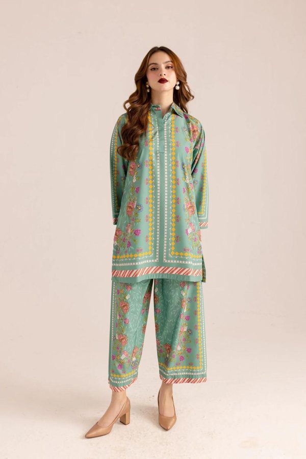 Chip Printed Grip Silk Shirt and Trouser Set - 2 Pcs - Image 3