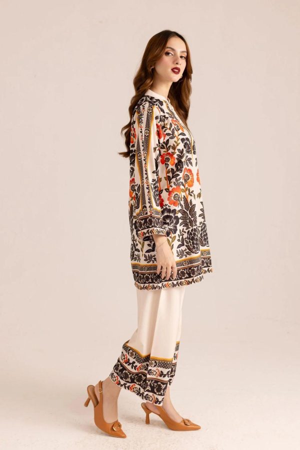 Elegant Printed Grip Silk Shirt and Trouser Set – 2 Pcs - Image 2