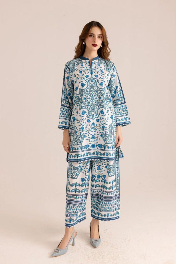 Stylish Printed Two Piece Women's Stitched Shirt and Trouser - Image 2