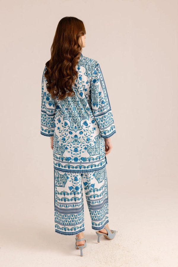 Stylish Printed Two Piece Women's Stitched Shirt and Trouser