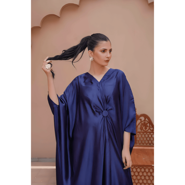 1 Pc titched Katan Silk Plain Kaftan zb-15 - Image 2